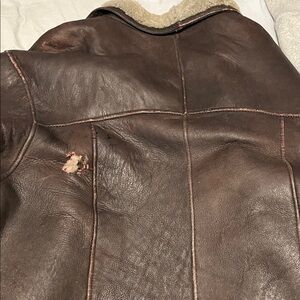 Men's Classic Brown Leather Bomber Jacket